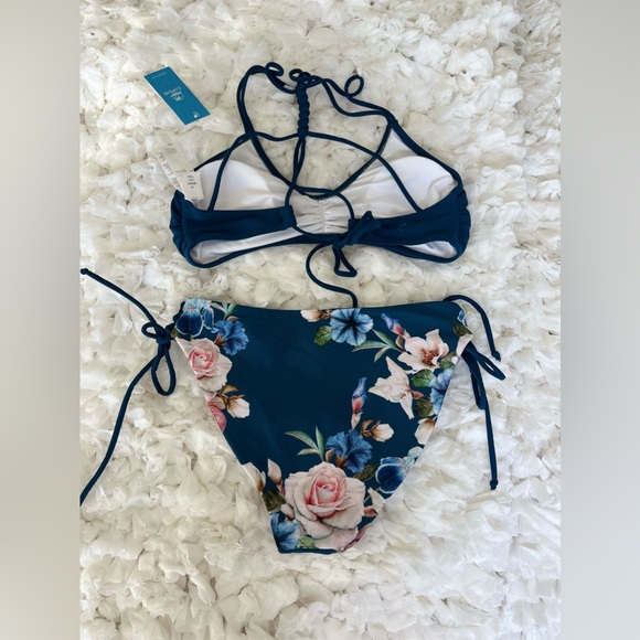 NWT Women's 2 Piece Bikini Set Back Braided Straps with Reversible Bottom SIZE M - Picture 9 of 17